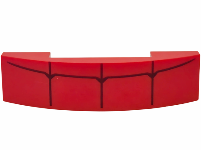 Slope, Curved 4 x 1 x 2/3 Double with Dark Red Spider Web Pattern