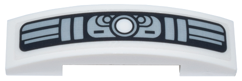 Slope, Curved 4 x 1 x 2/3 Double with Light Bluish Gray and Black Mechanical Panels and White Circle Pattern (Sticker) - Set 75357