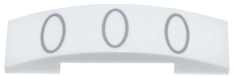 Slope, Curved 4 x 1 x 2/3 Double with 3 Light Bluish Gray Ovals Pattern (Super Mario Glove)