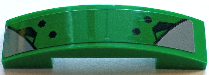 Slope, Curved 4 x 1 x 2/3 Double with Dark Bluish Gray Armor Plates and Black Bolts Pattern (Sticker) - Set 76201