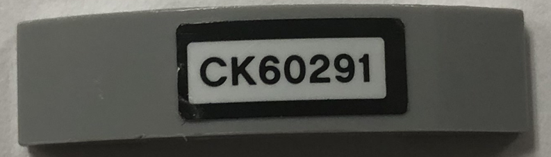 Slope, Curved 4 x 1 x 2/3 Double with 'CK60291' Pattern (Sticker) - Set 60291