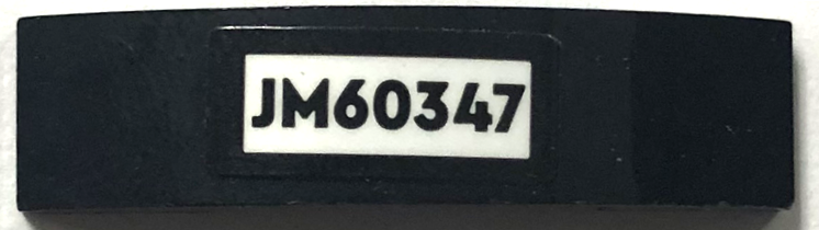 Slope, Curved 4 x 1 x 2/3 Double with 'JM60347' Pattern (Sticker) - Set 60347