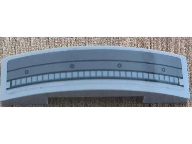 Slope, Curved 4 x 1 x 2/3 Double with Dark Bluish Gray Armor Plates, Rivets and Air Vent Pattern (Sticker) - Set 76190