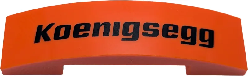 Slope, Curved 4 x 1 x 2/3 Double with Black 'Koenigsegg' Pattern