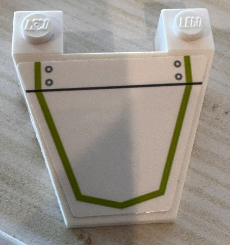 Wedge 4 x 4 Taper with Stud Notches with Lime Stripe, Black Line and Rivets Pattern (Sticker) - Set 75342