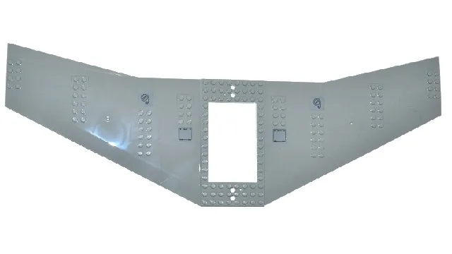 Wing Plate 20 x 56 x 2/3 with 6 x 10 Cutout and 4 Holes with Filler Caps and Hatches Pattern (Stickers) - Set 60104