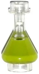 Minifigure, Utensil Bottle, Erlenmeyer Flask with Molded Lime Fluid Pattern
