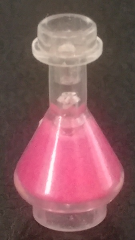 Minifigure, Utensil Bottle, Erlenmeyer Flask with Molded Magenta Fluid Pattern
