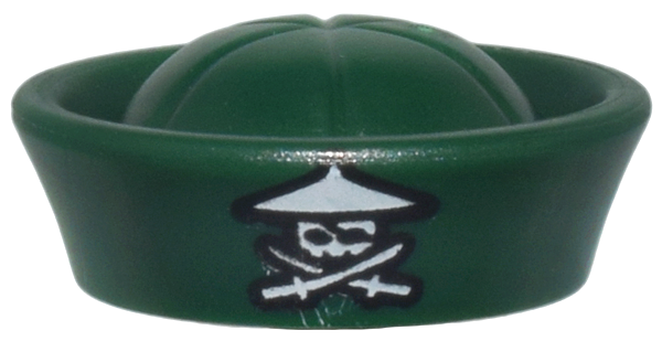 Minifigure, Headgear Hat, Sailor with Ninja Skull with Crossed Swords Pattern