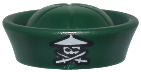 Minifigure, Headgear Hat, Sailor with Ninja Skull with Crossed Swords Pattern