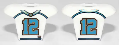 Minifigure Hockey Body Armor with Football Jersey and Number 12 Pattern