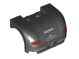 Vehicle, Mudguard 3 x 4 x 1 2/3 Curved with Back with Taillights, Bumper, 'MERCURY' on Trunk Handle and 'SHERIFF' Pattern