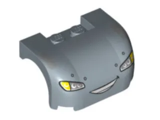Vehicle, Mudguard 3 x 4 x 1 2/3 Curved with Front with Headlights, Yellow Blinkers and Smile with Teeth Pattern