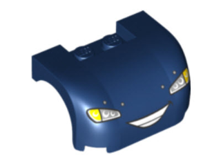 Vehicle, Mudguard 3 x 4 x 1 2/3 Curved with Front with Headlights, Yellow Blinkers and Laugh with Teeth Pattern
