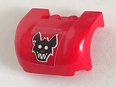 Vehicle, Mudguard 3 x 4 x 1 2/3 Curved with Black Rat Head with White Teeth Pattern (Sticker) - Set 70921