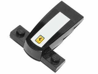 Wedge 4 x 2 x 1 1/3 with 1 x 4 Base with Ferrari Logo on White Stripe Pattern (Sticker) - Set 30195