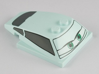 Wedge 6 x 4 x 1 1/3 with 4 x 4 Base with Green Eyes and Windows Pattern (Flo)