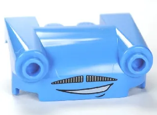 Vehicle, Mudguard 3 x 4 with Headlights, Moustache Grille and Curved Mouth Pattern