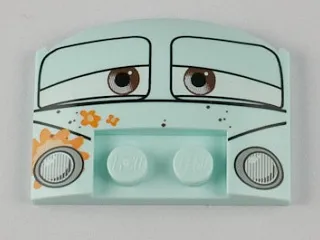 Wedge 3 x 4 x 2/3 Triple Curved with Half Open Eyes, Flowers, and Headlights Pattern (Fillmore)