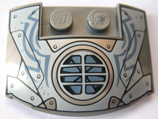 Wedge 3 x 4 x 2/3 Triple Curved with Armor Plates and Fan Blade with Grille Pattern