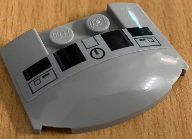 Wedge 3 x 4 x 2/3 Triple Curved with SW Black Panes and Hull Plates Pattern (Sticker) - Set 75154