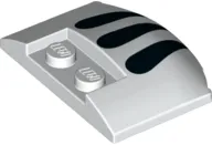 Wedge 3 x 4 x 2/3 Triple Curved with Three Black Lines Comma Claw Pattern