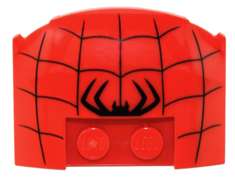 Wedge 3 x 4 x 2/3 Triple Curved with Black Spider Half and Web Pattern