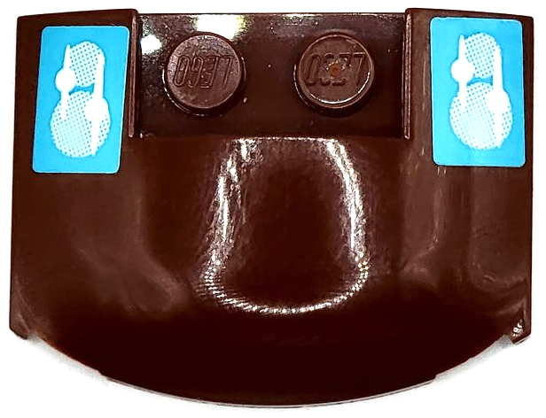 Wedge 3 x 4 x 2/3 Triple Curved with Medium Azure Headlights Pattern (Stickers) - Set 41319