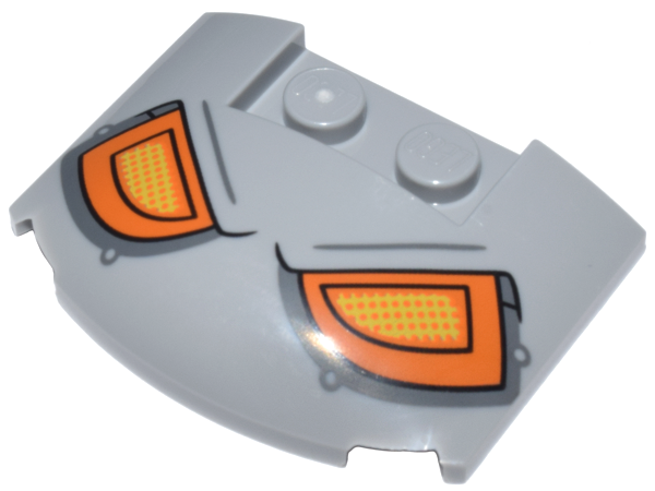 Wedge 3 x 4 x 2/3 Triple Curved with Orange and Yellow Headlights / Eyes Pattern