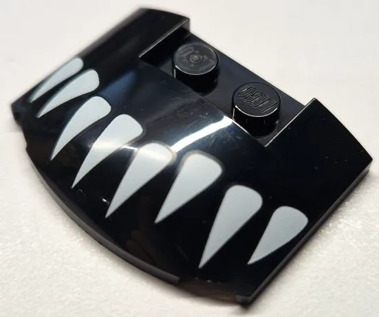 Wedge 3 x 4 x 2/3 Triple Curved with 8 Sharp White Teeth Pattern (Venomized Groot Upper Jaw)