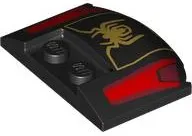 Wedge 3 x 4 x 2/3 Triple Curved with Gold Spider Logo and Red and Dark Red Panels Pattern