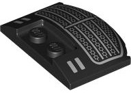 Wedge 3 x 4 x 2/3 Triple Curved with Silver Grille and Headlights Pattern