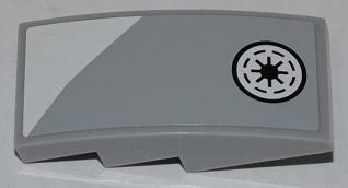 Slope, Curved 4 x 2 with White Triangular Shape and SW Republic Pattern Model Left Side (Sticker) - Set 9498