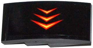 Slope, Curved 4 x 2 with 3 Red and Yellow Arrows Pattern Model Left Side (Sticker) - Set 76000