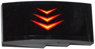 Slope, Curved 4 x 2 with 3 Red and Yellow Arrows Pattern Model Right Side (Sticker) - Set 76000