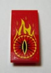 Slope, Curved 4 x 2 with Yellow Flames and Eye of Sauron Pattern (Sticker) - Set 79006