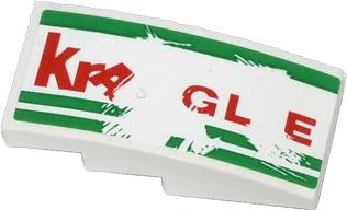 Slope, Curved 4 x 2 with 3 Worn Green Lines and Red 'krAGLE' Pattern (Sticker) - Set 70809