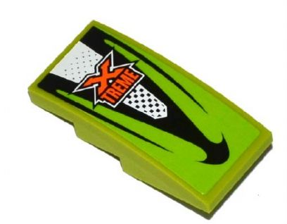 Slope, Curved 4 x 2 with Orange 'X TREME' Pattern (Sticker) - Set 60058