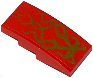 Slope, Curved 4 x 2 with Gold Swirls Pattern (Sticker) - Set 70728