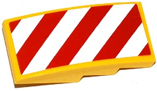 Slope, Curved 4 x 2 with Red and White Danger Stripes Pattern Model Left Side (Sticker) - Set 60076