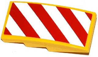 Slope, Curved 4 x 2 with Red and White Danger Stripes Pattern Model Right Side (Sticker) - Set 60076