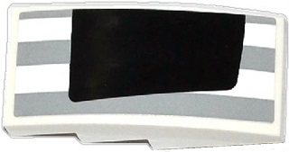 Slope, Curved 4 x 2 with Light Bluish Gray Stripes and Half Black Rear Window Pattern Model Left Side (Sticker) - Set 75912