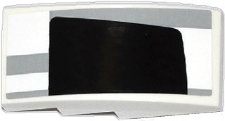 Slope, Curved 4 x 2 with Light Bluish Gray Stripes and Half Black Rear Window Pattern Model Right Side (Sticker) - Set 75912