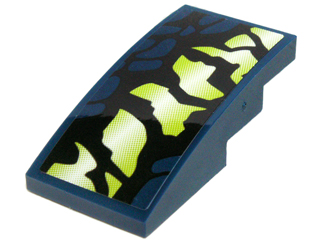 Slope, Curved 4 x 2 with Yellowish Green and Black Scales Pattern Model Left Side (Sticker) - Set 70736