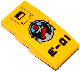 Slope, Curved 4 x 2 with Screws, Deep Sea Logo with Silver Anchor and Red Tentacle and 'E-01' Pattern (Sticker) - Set 60092