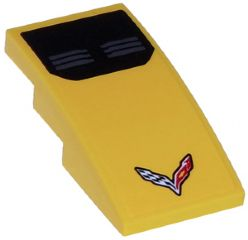 Slope, Curved 4 x 2 with Double Air Vent Grilles and Corvette Racing Logo Pattern (Sticker) - Set 75870