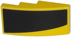Slope, Curved 4 x 2 with Thick Curved Black Stripe on Yellow Background Pattern Model Left Side (Sticker) - Set 75870
