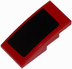 Slope, Curved 4 x 2 with Thick Black Stripe on Red Background Pattern Model Right Side (Sticker) - Set 75874