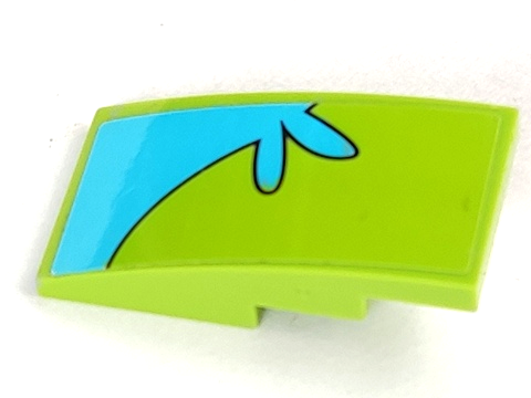 Slope, Curved 4 x 2 with Medium Azure Stripe with Splash Curving Down Right Pattern (Sticker) - Set 75902