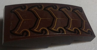 Slope, Curved 4 x 2 with Black and Gold Exoskeleton Tail Segments Pattern (Sticker) - Set 70132